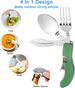 4-in-1 Portable Stainless Steel Cutlery With Fork, Spoon, Knife, And Bottle Opener - Lightweight, Detachable, And Durable Camping Silverware For Outdoor Events And Adventures_maomaolike.com