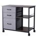 Mobile Metal File Cabinet With 3 Fabric Drawers And 2 Open Shelves Brown_maomaolike.com