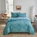 Craft Style Solid Color Cut Square Wave Tassel Lace Quilt Set Three Sets Full Size_maomaolike.com