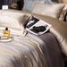 Nordic Style High-End Light Luxury 140S Pure Cotton Four-Piece Set Simple Color-Dyed Jacquard Duvet Cover Bed Sheet Bedding_maomaolike.com