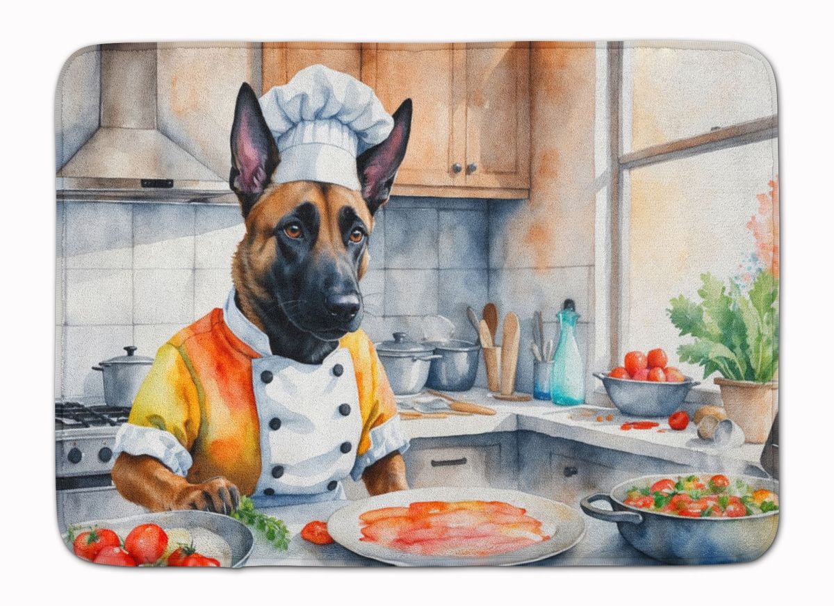 Belgian Malinois The Chef Memory Foam Kitchen Mat Machine Washable Anti-Fatigue Mat Cushion Comfort Bath Mat Or Kitchen Rug_maomaolike.com