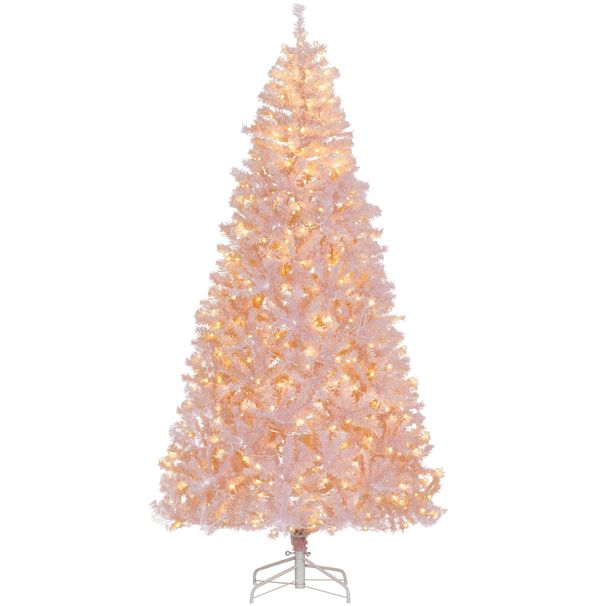Prelit Christmas Tree Douglas Fir Artificial Christmas Tree With Realistic Branches, Warm White LED Lights_maomaolike.com