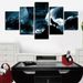 greenhome 5Pcs/Set Full Moon Forest Wolf Frameless Wall Painting Picture Living Room Decor_maomaolike.com