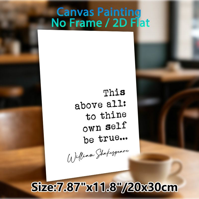 Shakespeare Inspirational Quote Painting Poster, Minimalist Black & White Typographic Poster, Thought-provoking Literary Decor Ideal For Home Office_maomaolike.com