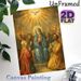 Pentecost Themed Painting Poster, Warm-toned Religious Scene With Praying Figures & Holy Spirit Dove Poster, Serene Spiritual Decor Ideal For Home_maomaolike.com