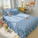 2026 New Spring Summer Four-Piece Set Ins Fresh Style Pure Blue Fully Washed Cotton Sheet Duvet Cover Floral Skirt Bed_maomaolike.com