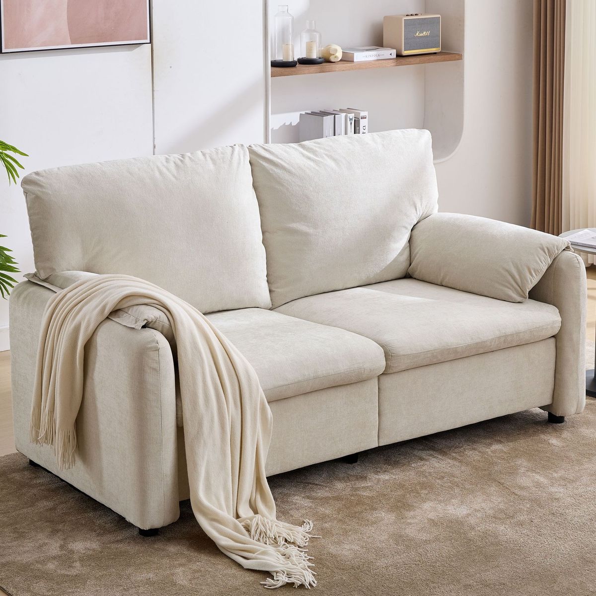 800LBS Down Filled Sofas, 60 Inch Minimalist Sofa, With Multiple Colors In The Living Room And Bedroom_maomaolike.com