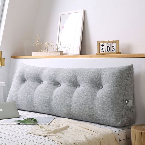 SOGA 180cm Silver Triangular Wedge Bed Pillow Headboard Backrest Bedside Tatami Cushion Home Decor_maomaolike.com