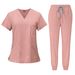 Women's beauty salon work clothes operating room scrub suit hand washing clothes short-sleeved doctor elastic scrub suit_maomaolike.com