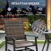 Wicker Rattan Swivel Patio Glider Chair Set Of 2, Outdoor Glider Chair With Steel Frame, High Back, Brown_maomaolike.com