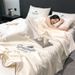 Washed ice silk air conditioning quilt core summer quilt four piece set single double summer cool quilt summer gift bedding_maomaolike.com