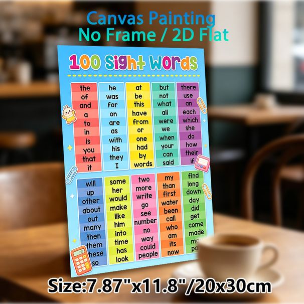 100 Sight Words Painting Poster, Vibrant Color-categorized Sight Words Poster, Organized High-frequency Word List To Support Language Learning Ideal_maomaolike.com
