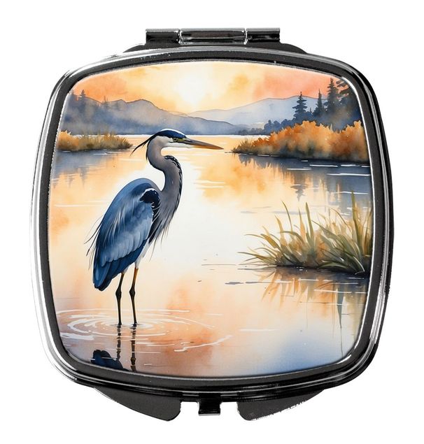 Blue Heron In The Golden Hour Compact Mirror Decorative Travel Makeup Mirror For Women Girls Gifts Pocket Makeup Mirror Folding Handheld_maomaolike.com