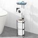 Toilet Paper Holder Stand, Black Toilet Paper Holder Stand Stainless Steel Rustproof Tissue Roll Holder Floor Stand Storage For Bathroom_maomaolike.com