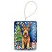 Airedale Terrier Christmas Reindeer Porcelain Ornament Christmas Tree Hanging Decorations For Home Christmas Holiday, Rectangle, Gift, Multicolor_maomaolike.com