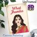 Indian Traditional Jhumka Themed Painting Poster, Vibrant Illustrated Indian Lady With Ornate Jewelry & Sari Poster, Cultural Decor Accent For Living_maomaolike.com