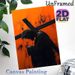 Jesus Carrying Cross Painting Poster, Dramatic Dark Silhouette With Vibrant Textured Orange Backdrop Poster, Meaningful Religious Spiritual Decor_maomaolike.com