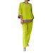 Women's Clothing loose large size casual round neck top shirt straight pants suit_maomaolike.com
