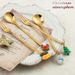6pcs /Pack Christmas Mixing Spoon Fruit Fork With Pendant Flatware_maomaolike.com