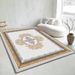 Living Room Rug Large Size Gorgeous Gold Frame Design Bedroom Rug Plush Thickened Machine Washable Thickened Underlay Interior Decorative Rug_maomaolike.com