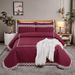 5pcs Big Lace Edge European Noble Bedding Set, Tassel Pendant ,Bamboo Fiber Bedspread Set_maomaolike.com