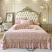 Winter Thickened Milk Velvet Cover Single Piece Three-Piece Set Quilted Cotton Solid Color Short Plush Lace Bed Skirt_maomaolike.com