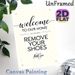 Welcome Home Remove Shoes Painting Poster, Elegant Typographic With Heart Accents Poster, Polite Reminder For Guests, Ideal For Entryway, Hallway_maomaolike.com