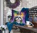 Shih Tzu King Of Mardi Gras Throw Pillow Machine Washable, Indoor Outdoor Decorative Pillow For Couch, Bed Or Patio, 18Hx18W_maomaolike.com