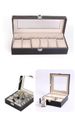 Black Faux Leather Watch Storage Box With Lock - 2/3/5/10/12 Slot Organizer, Glass Top, Soft Lining, Ideal For Watches, Jewelry & Accessories Display_maomaolike.com