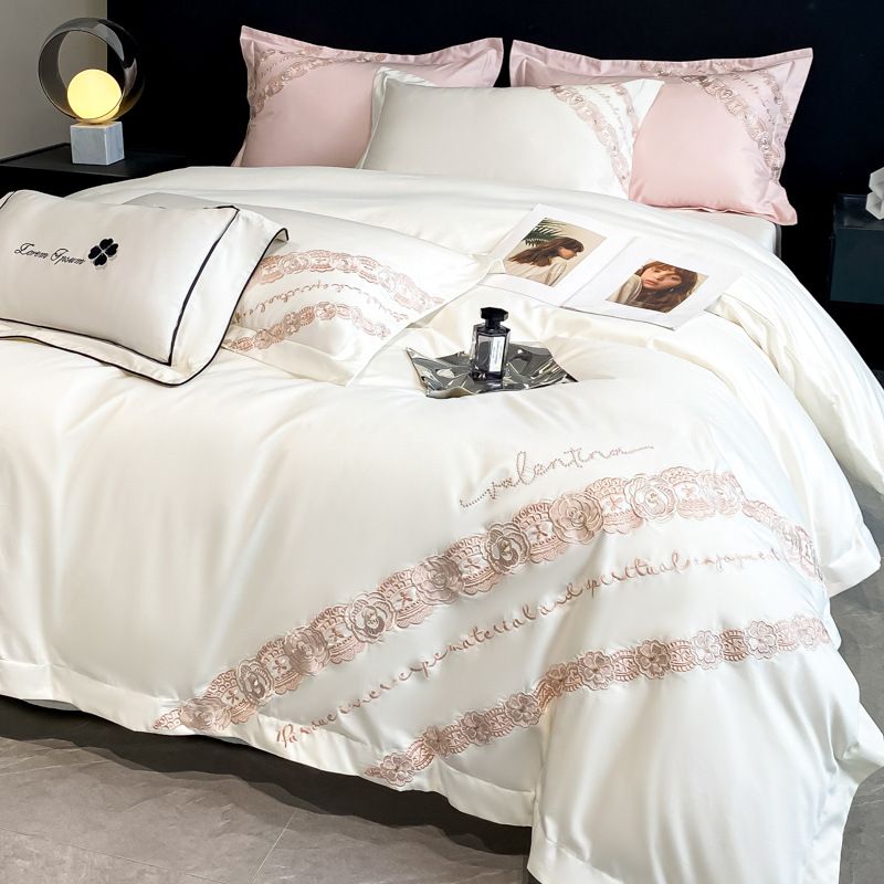 Wholesale American Light Luxury Embroidered Pure Four-Piece Simple Style Naked Sleep All-Cotton Wide Edge 60s Long-Staple Cotton 4_maomaolike.com