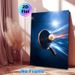 Table Tennis Themed Painting Poster, Dynamic Light-trailed Table Tennis Racket & Ball Poster, Energetic Sports-inspired Decor Ideal For Game Room_maomaolike.com
