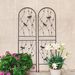 2 Pack Metal Garden Trellis 71" X 19.7" Rustproof Trellis For Climbing Plants Outdoor Flower Support Dragonfly Deco Black_maomaolike.com