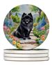 Pomeranian Spring Path Large Sandstone Coasters Pack Of 4 Absorbent Round Coasters Decor Gifts For Men Or Women, 4 In, Multicolor_maomaolike.com