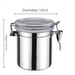 Stainless Steel Sealed Coffee Candy Dried Fruit Powder Kitchen Storage Jar Milk Tea Shop Supplies_maomaolike.com