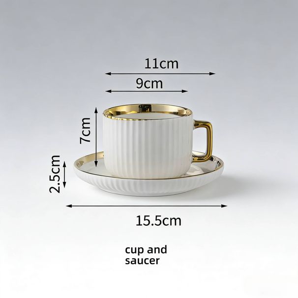 Nordic Gold-Trimmed 32-Piece Ceramic Dinnerware – Striped Bowls, Plates Cups | Elegant Coffee Dessert Dish Set For_maomaolike.com