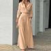 2023 Women's INS Solid Color Temperament Commuter Loose Pocket Fashion Casual Set_maomaolike.com