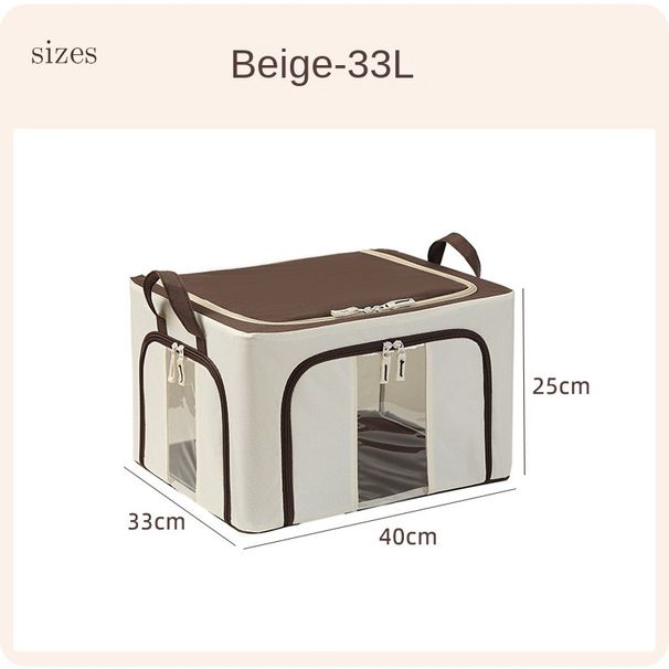 Foldable Oxford Cloth Storage Bin With Steel Frame For Clothing Quilt Closet Organization_maomaolike.com