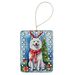 American Eskimo Christmas Reindeer Porcelain Ornament Christmas Tree Hanging Decorations For Home Christmas Holiday, Rectangle, Gift, Multicolor_maomaolike.com
