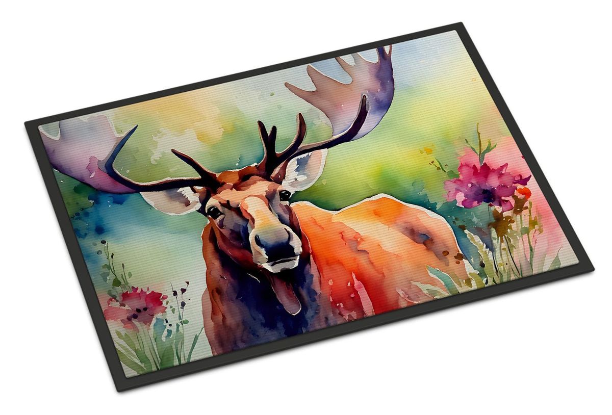 Moose Doormat Front Door Mat Indoor Outdoor Rugs For Entryway, Non Slip Washable Low Pile, 24H X 36W_maomaolike.com