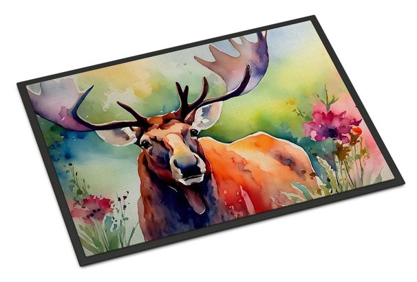 Moose Doormat Front Door Mat Indoor Outdoor Rugs For Entryway, Non Slip Washable Low Pile, 24H X 36W_maomaolike.com