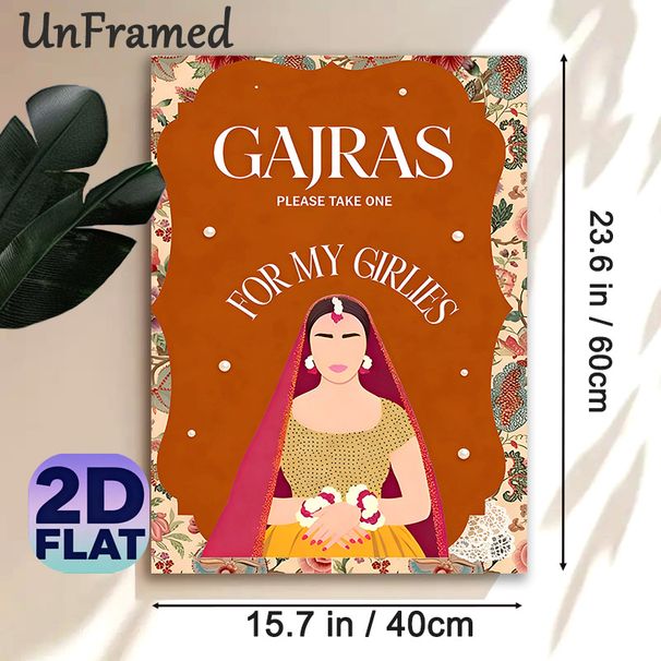 Gajras Indian Bridal Painting Poster, Vibrant Traditional Indian Bridal Illustration Poster, Warm Festive Design Ideal For Wedding Events And Bridal_maomaolike.com