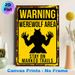 Werewolf Warning Painting Poster, Vintage Distressed Warning Sign Poster, Retro Werewolf Silhouette Design Ideal For Home Wall Decor, Cabin Or_maomaolike.com