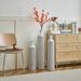 Floor Metal Vases Decorated White Metal Vases Set Of 3 Gorgeous Home Decoration Large Glazed Metal Vases 24in/28.7in/33.5in Height_maomaolike.com