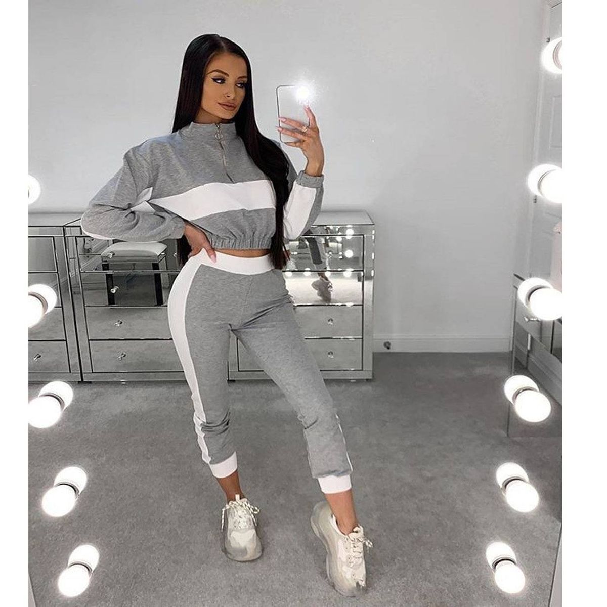 Women's Clothing Long Sleeve Fashion Casual Suit Color Matching Style _maomaolike.com