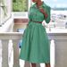 Women's Clothing Fashion Style Long Sleeve Striped Shirt Set Skirt Two Piece Set_maomaolike.com