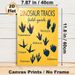 Dinosaur Tracks Painting Poster, Warm Yellow-toned Informative Dinosaur Footprint Field Guide Poster, Educational Design Suitable For Home Study_maomaolike.com