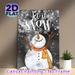 Snowman & "Let It Snow" Themed Painting Poster, Cozy Watercolor-style Snowman With Scarf Poster, Festive Winter Design With Snowflakes, Ideal For Home_maomaolike.com