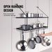 VEVOR Pot Rack Wall Mounted, 30 Inch Pot And Pan Hanging Rack, Pot And Pan Hanger With 12 S Hooks, 55 Lbs Loading Weight, Ideal For Pans, Utensils, Cookware In Kitchen_maomaolike.com