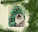 Colorpoint Longhair Cat By The Christmas Tree Porcelain Ornament Christmas Tree Hanging Decorations For Home Christmas Holiday, Rectangle, Gift, Multicolor_maomaolike.com