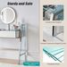 33.9" Mirrored Makeup Vanity Desk With Mirror And Lights, Mirrored Console Vanity Table With 2 Big Drawers & Open Shelf, Dressing Table With Charging Station For Bedroom, Silver_maomaolike.com